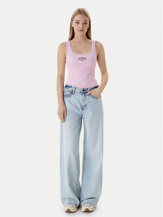 Guess Jeans Guess Jeans Top W6RP20 KA0H1 Różowy Slim Fit