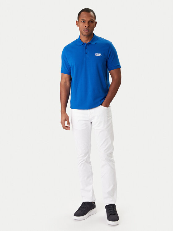 KARL LAGERFELD KARL LAGERFELD Polo 745780 561235 Niebieski Regular Fit