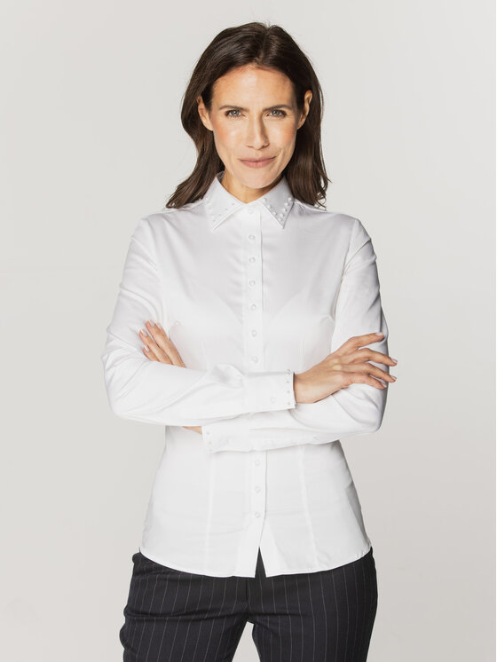 Willsoor Willsoor Koszula 60478 Biały Slim Fit