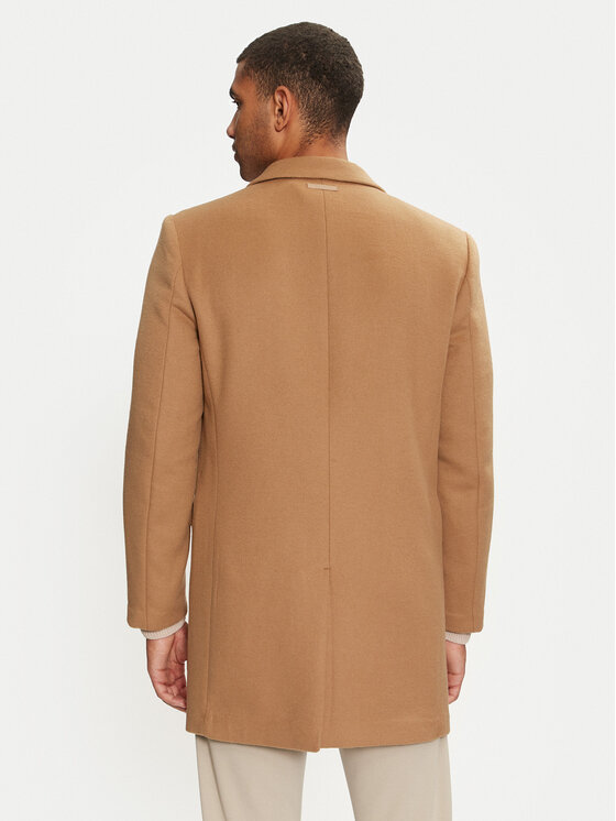 Calvin Klein Calvin Klein Płaszcz wełniany K10K113664 Beżowy Regular Fit