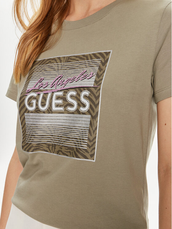 Guess Guess T-särk W4YI17 I3Z14 Roheline Regular Fit