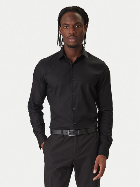 Calvin Klein Cămașă LV019EU006 Negru Slim Fit