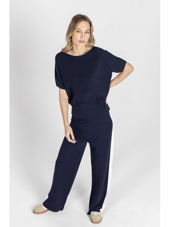 Deni Cler Milano Deni Cler Milano Spodnie dresowe T-DC-500D-F2-20-58-1 Granatowy Loose Leg