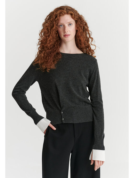 TATUUM TATUUM Sweter MELA Szary Fitted Fit