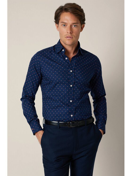 Lancerto Lancerto Koszula Carmela KO073225000016 Granatowy Slim Fit