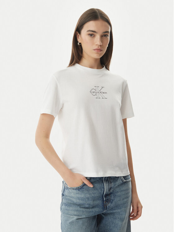 Calvin Klein Jeans Calvin Klein Jeans Póló LV047G831G Fehér Regular Fit
