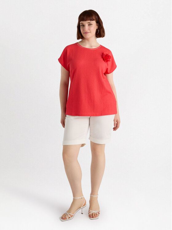 Fiorella Rubino Fiorella Rubino Szorty materiałowe P716T004798N011 Biały Regular Fit