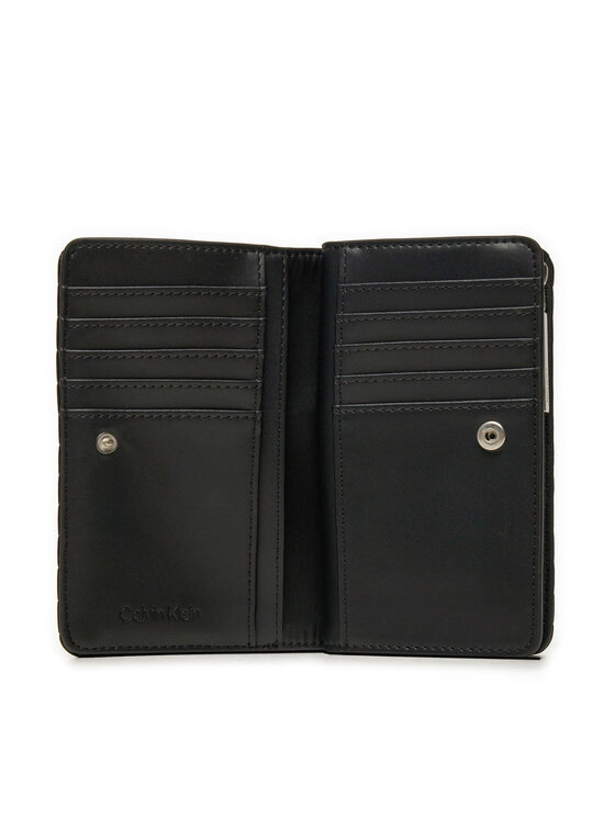 Calvin Klein Calvin Klein Didelė Moteriška Piniginė Mini Line Quilt Medium Bifold K60K613063 Juoda