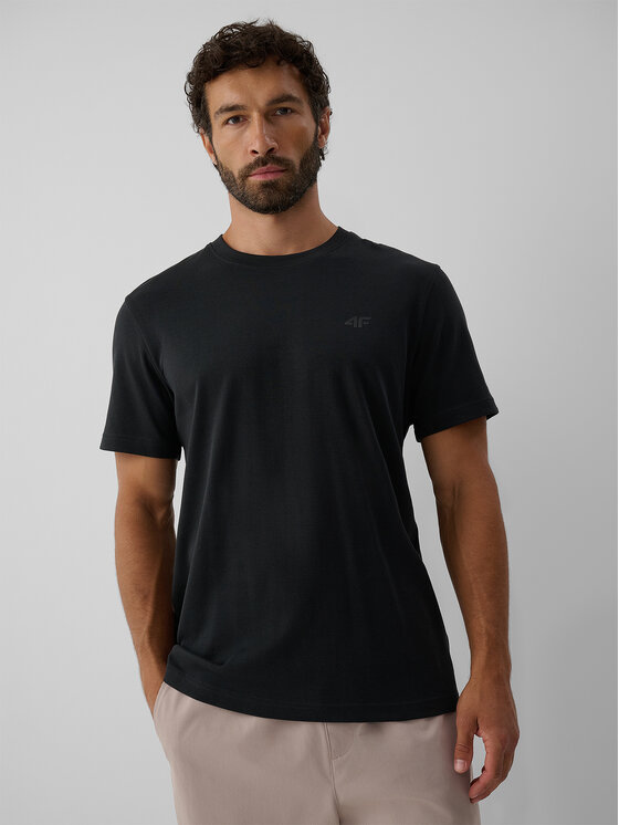 4F 4F T-Shirt ESSENTIAL Szary ciemny Regular Fit