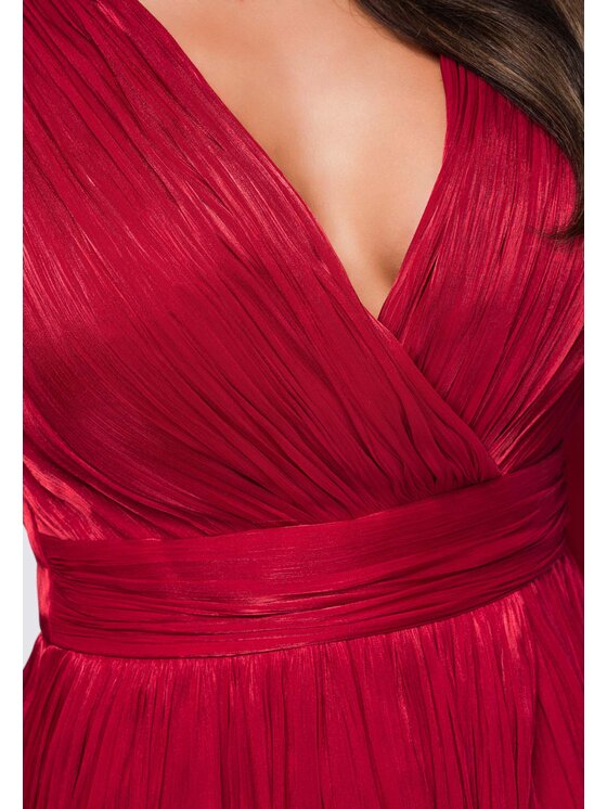 Ombre Ombre Sukienka wieczorowa LA-OM-DLR418 Czerwony Regular Fit