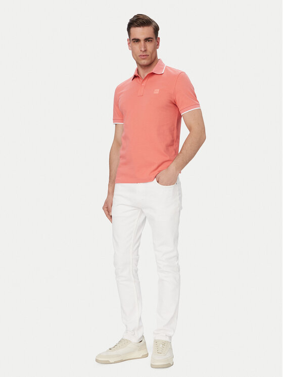 BOSS BOSS Polo marškinėliai Passertip 50507699 Šviesiai raudona Slim Fit