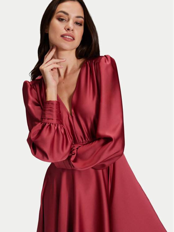 Swing Swing Koktel haljina 5AH10600 Crvena Loose Fit