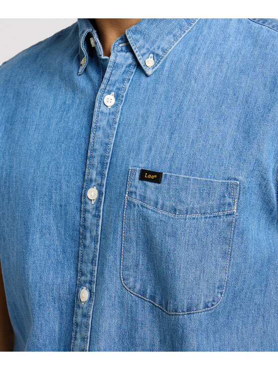 Lee Lee Camicia SS BUTTON DOWN Blu Regular Fit