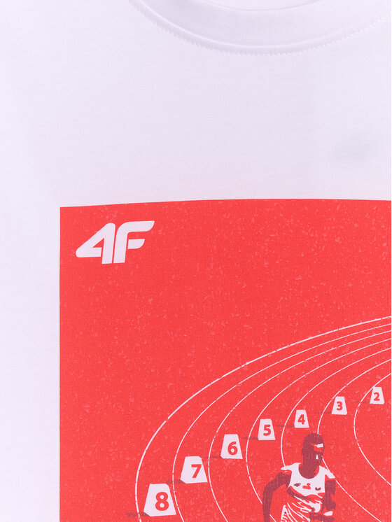4F 4F T-Shirt 4F SPORT Biały Regular Fit