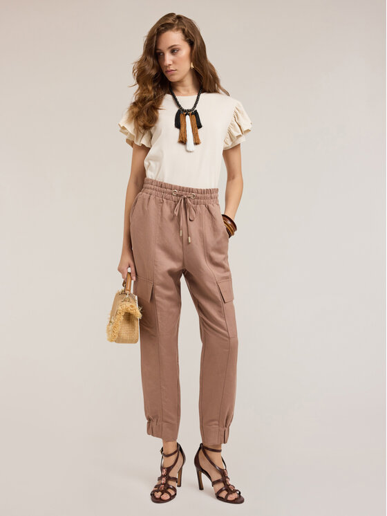 Motivi Motivi Pantaloni di tessuto P299Q003960N012 Écru Regular Fit