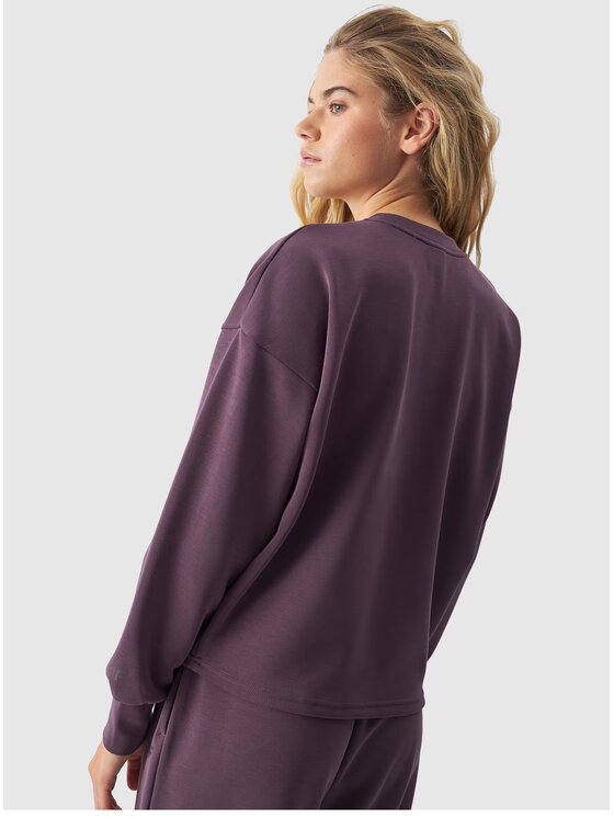 4F 4F Bluza 4FWAW24TSWSF1342 Fioletowy Oversize