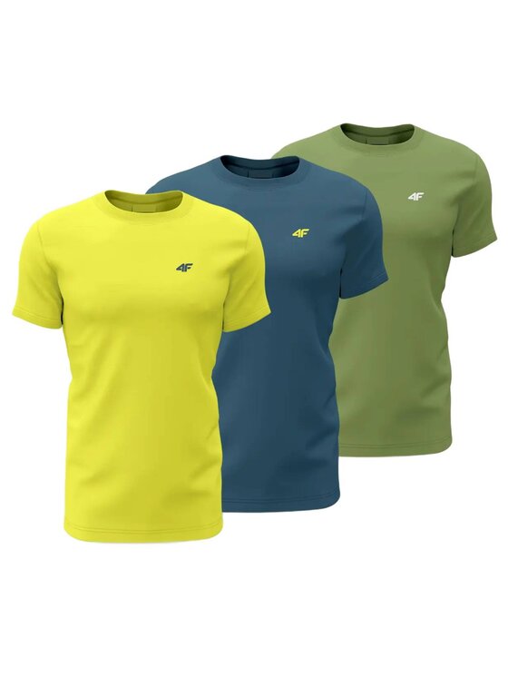 4F 4F Set di t-shirt 4FWSS24 TTSHM1896 90S MULTIKOLOR 3pak 5XL Multicolore Regular Fit