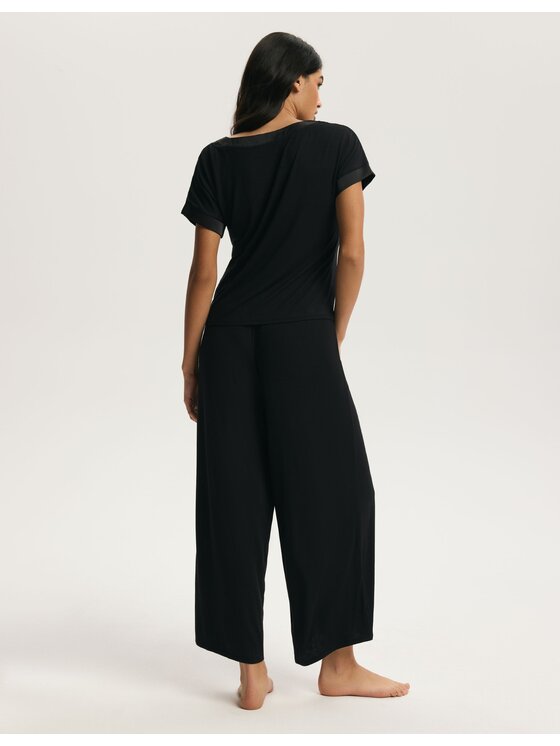 Esotiq Esotiq Piżama 44928 Czarny Regular Fit