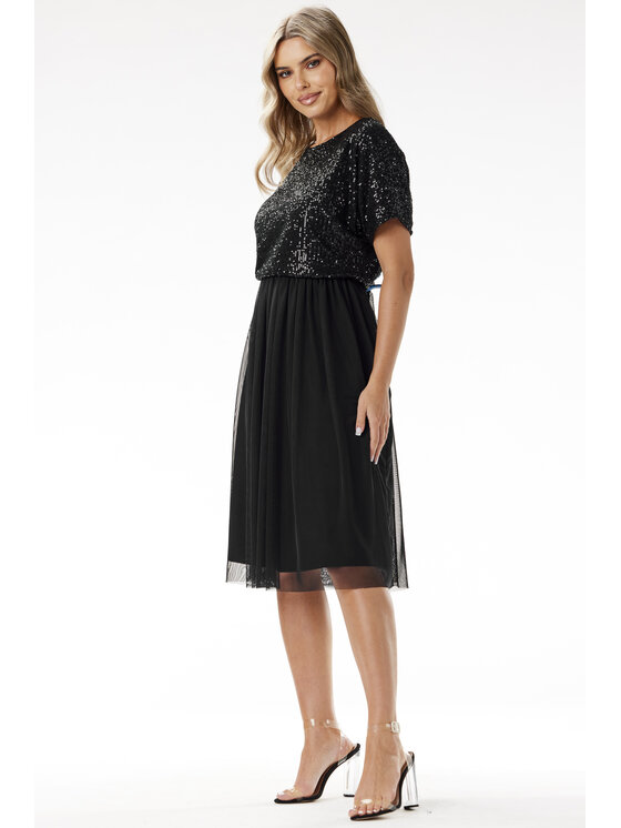 Awama Awama Sukienka wieczorowa A689 Czarny Basic Fit