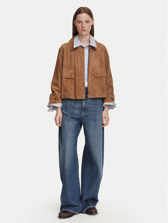 Weekend Max Mara Weekend Max Mara Шкіряна куртка Abito 2625446061 Коричневий Regular Fit