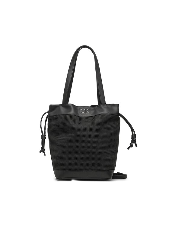 Geantă Calvin Klein Re-Lock Drawstring Bag Perf K60K610635 Negru