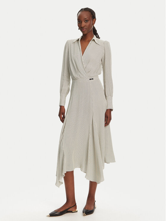 Elisabetta Franchi Elisabetta Franchi Rochie tip cămașă AB86552E2 E84 Écru Regular Fit