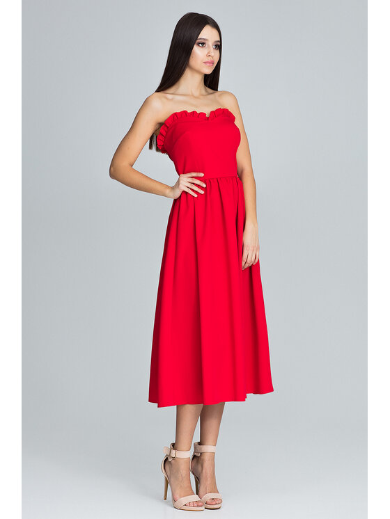 FIGL FIGL Sukienka M602 Czerwony Regular Fit