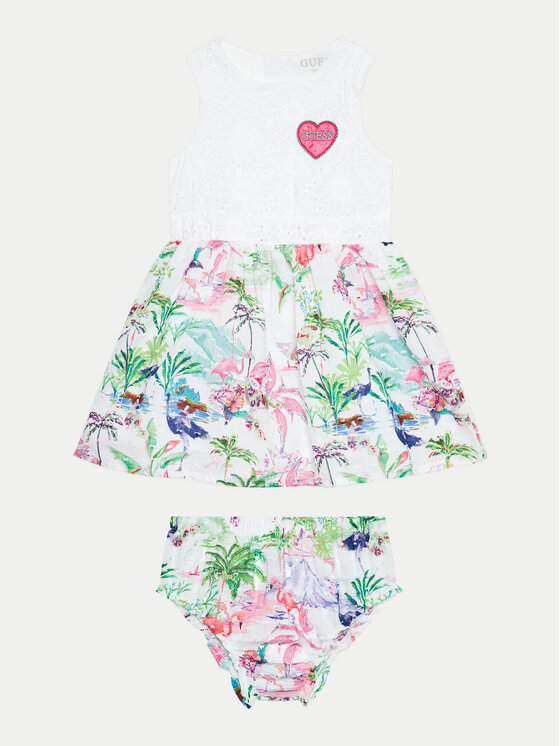 Guess Guess Ikdienas kleita A4GK14 WG5N0 Balts Regular Fit