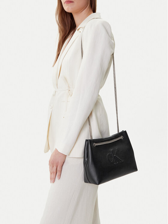 Calvin Klein Jeans Calvin Klein Jeans Rankinė Sculpted Chain Shoulder Bag LV04K3163G Juoda