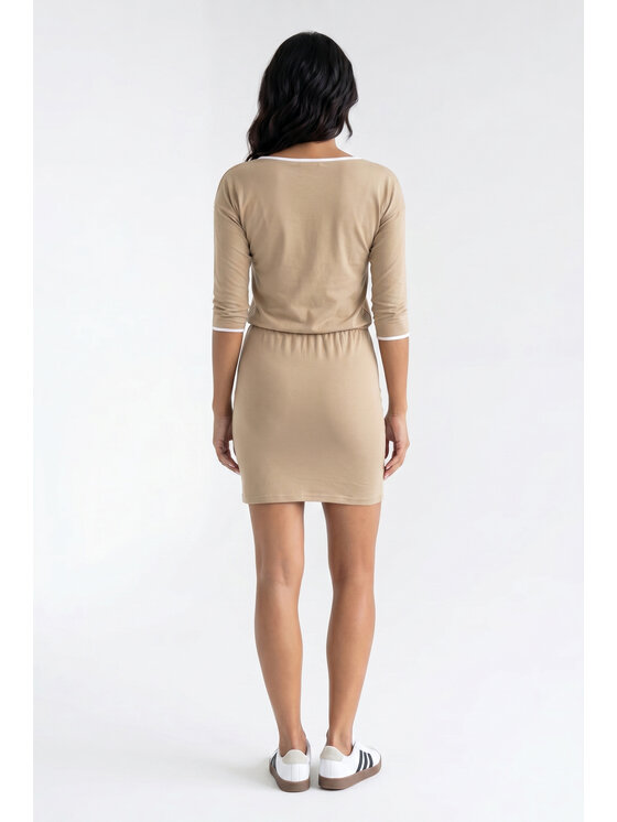 FIGL FIGL Φόρεμα καθημερινό M1358 Μπεζ Fitted Fit