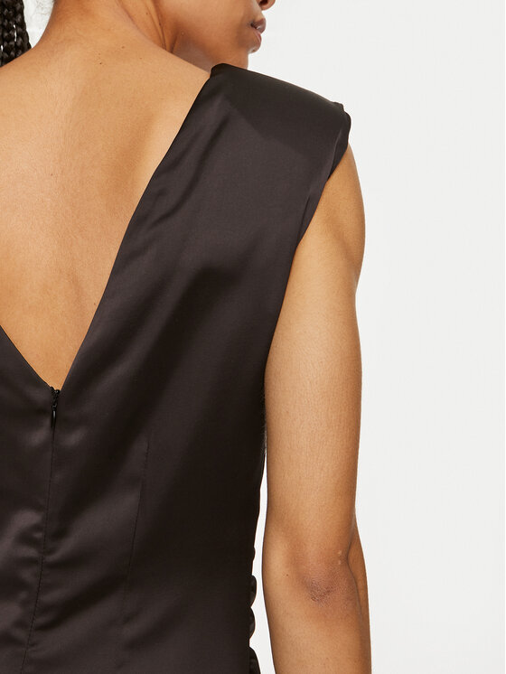 ViCOLO ViCOLO Koktejlové šaty TS0252 Černá Slim Fit