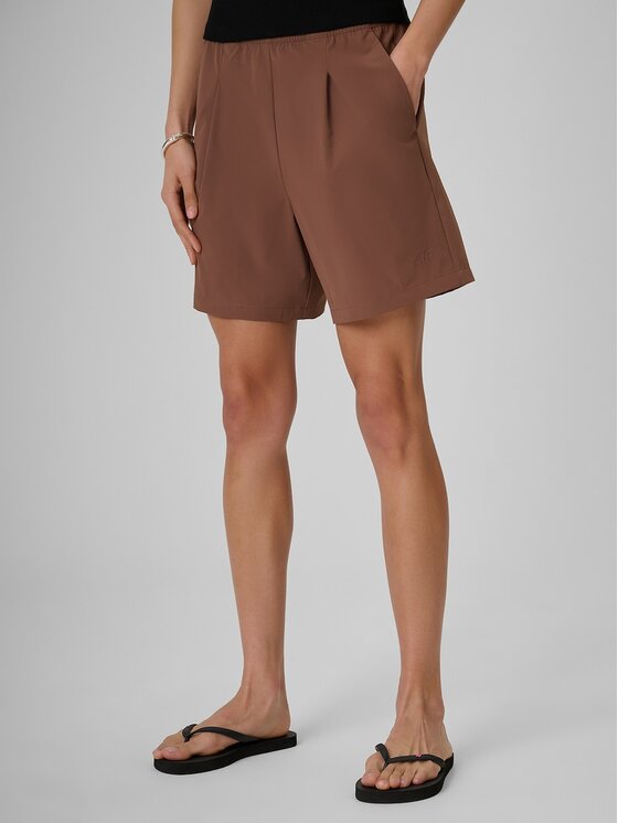 4F 4F Szorty materiałowe 4FRSS26TSHOF0937-82S Brązowy Loose Fit