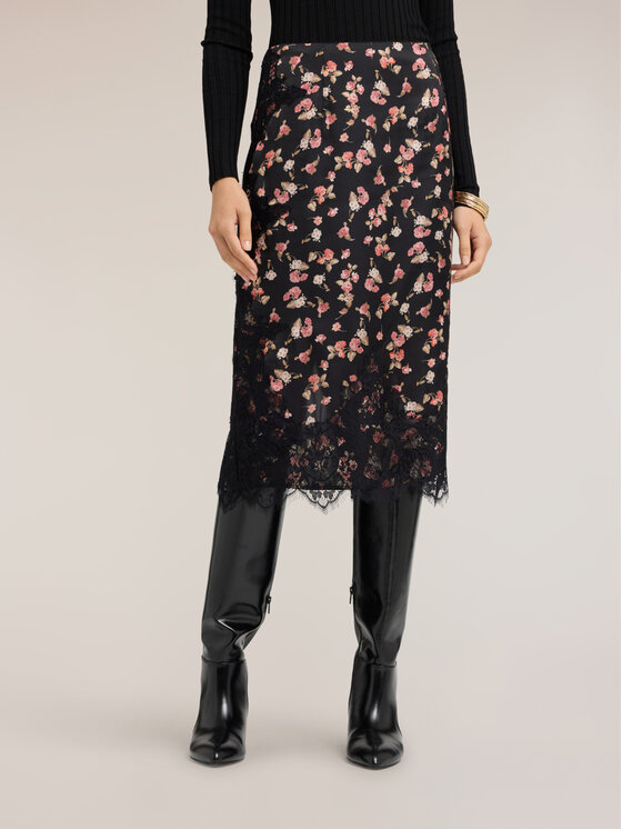 Motivi Motivi Spódnica midi 1005Q001304N0Z3 Czarny Slim Fit