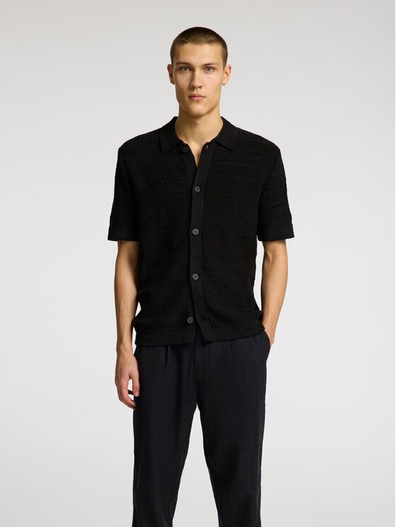 Selected Selected T-shirt 16096385_black Nero Regular Fit