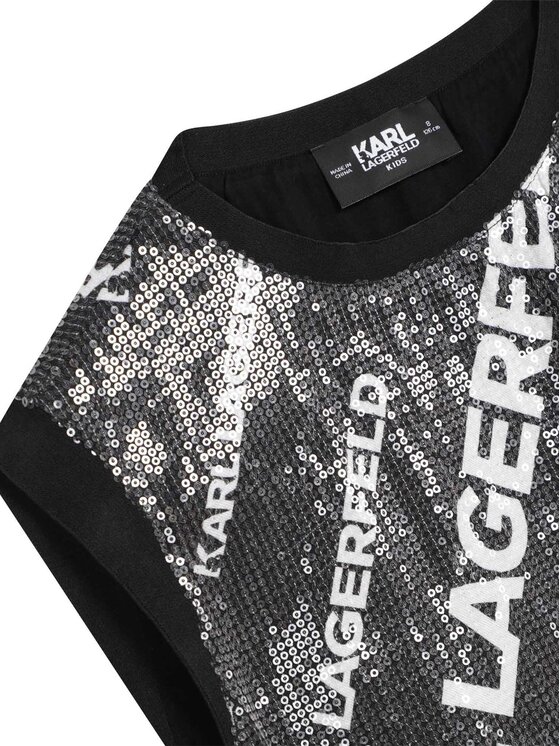 Karl Lagerfeld Kids Karl Lagerfeld Kids Elegantiška suknelė Z12242 D Juoda Regular Fit
