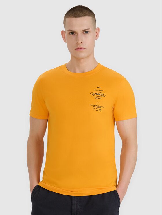 4F 4F T-Shirt SS MIDSHOP TEXTILE Pomarańczowy Regular Fit