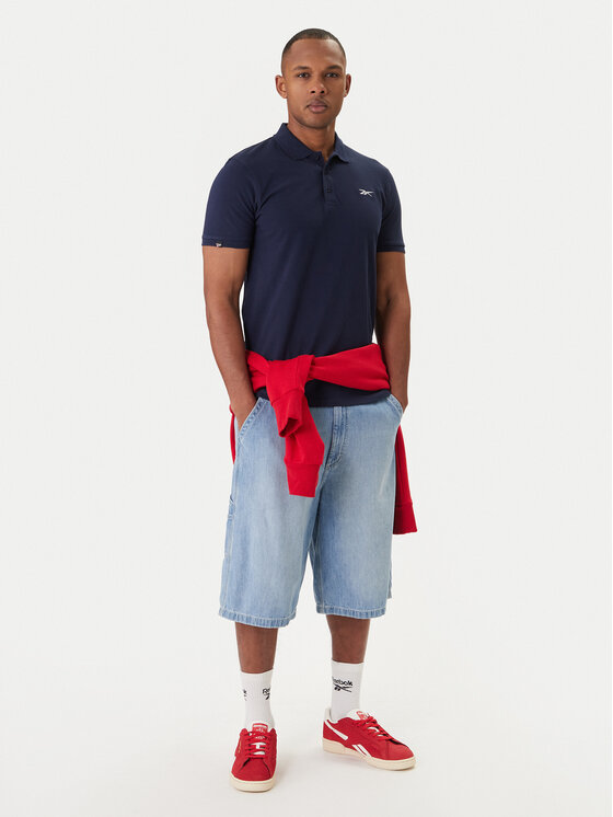 Reebok Reebok Polo Breen RK25562CCM Granatowy Regular Fit