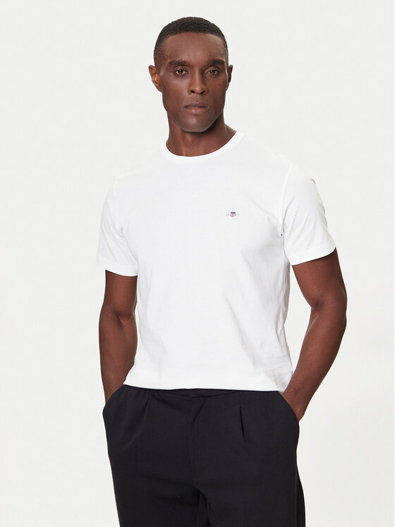 Gant Tricou 2004080 Alb Regular Fit