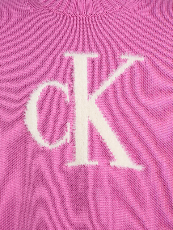 Calvin Klein Jeans Calvin Klein Jeans Sweter Fluffy Monogram IG0IG02220 Różowy Regular Fit