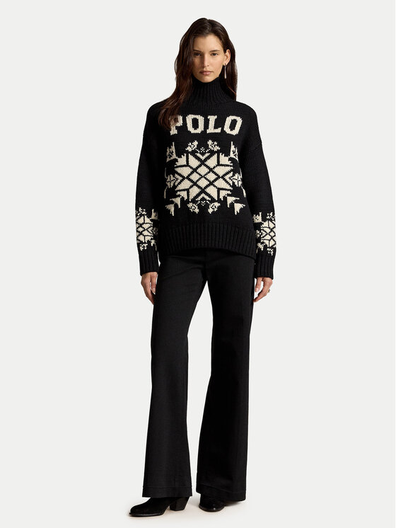 Polo Ralph Lauren Polo Ralph Lauren Bluză cu gât 211B23923001 Negru Relaxed Fit