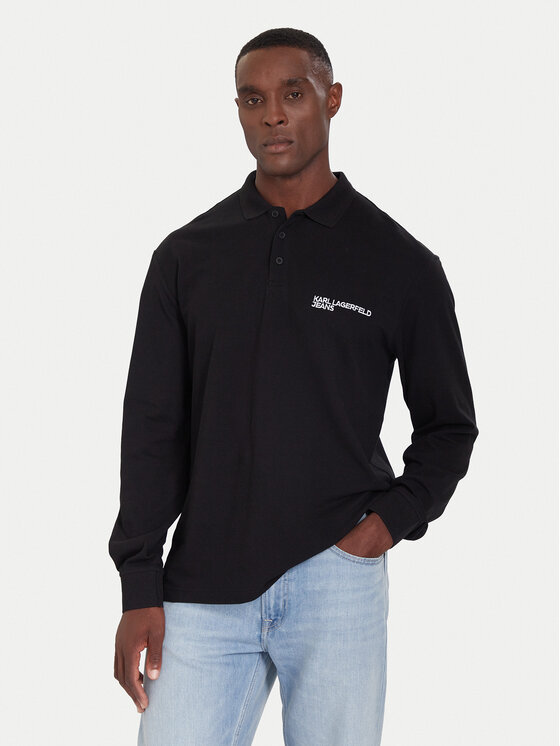 Karl Lagerfeld Jeans Karl Lagerfeld Jeans Polokošeľa A4M17028 Čierna Regular Fit