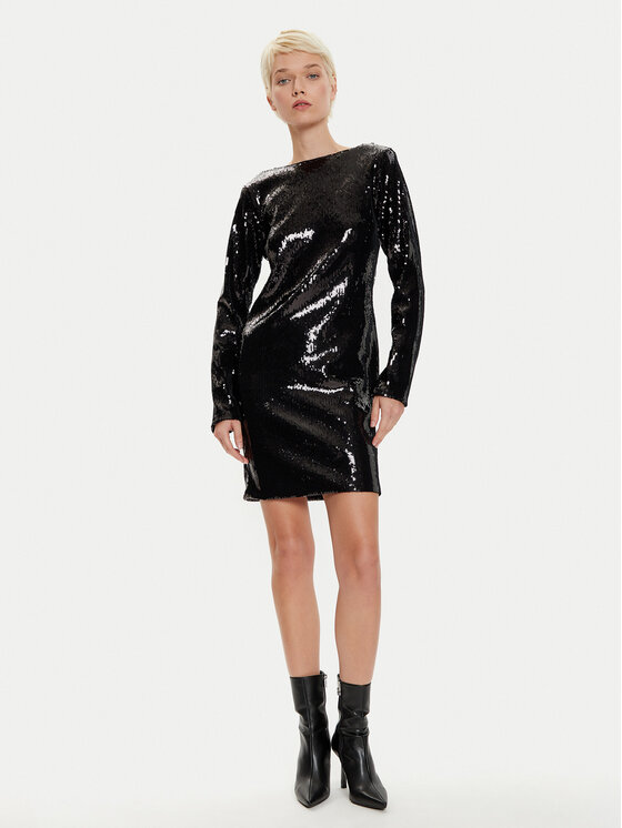 BOSS Boss Kokteilinė suknelė Emaxa 50526990 Juoda Relaxed Fit