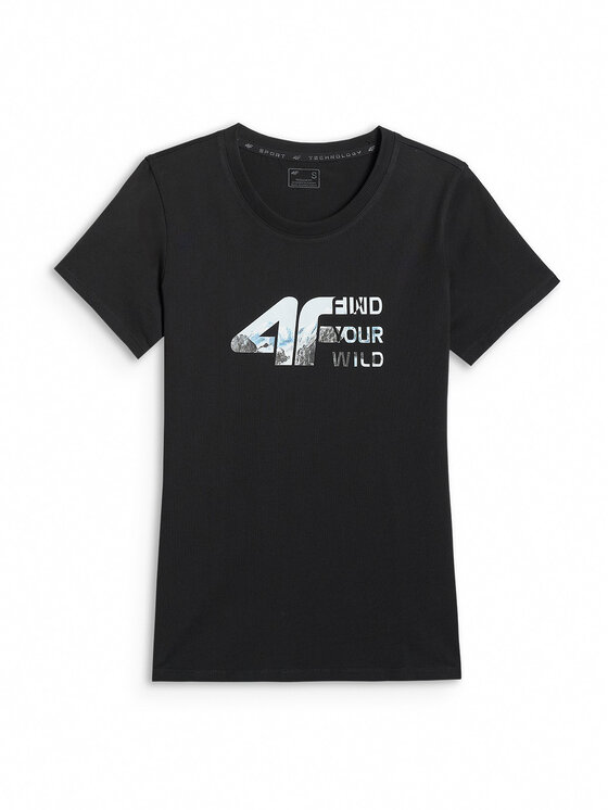 4F 4F T-Shirt TREKKING Czarny Regular Fit