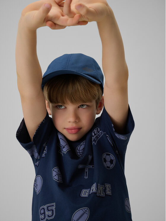 4F 4F T-Shirt CAMPUS VIBES Granatowy Regular Fit