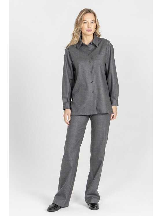 Deni Cler Milano Deni Cler Milano Spodnie materiałowe W-DC-5278-E5-I6-88-1 Szary Regular Fit