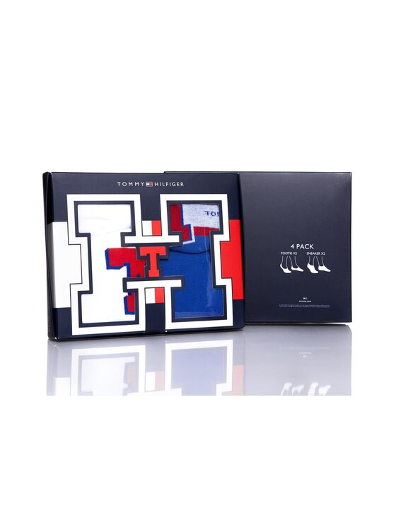 Tommy Hilfiger Skarpety Niskie Unisex SURF THE WEB Czerwony Modivo.pl