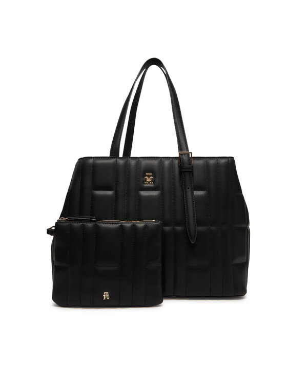 Geantă Tommy Hilfiger Th Feminine Tote AW0AW17452 Negru