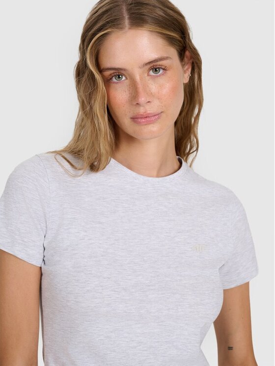 4F 4F T-Shirt 4FWMM00TTSHF2255-27M Šedá Slim Fit