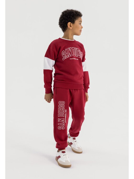 minoti minoti Bluza 23fleece131 Bordowy Regular Fit