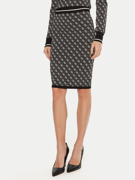 Guess Guess Suknja olovka Lise W4BD53 Z37K0 Crna Slim Fit